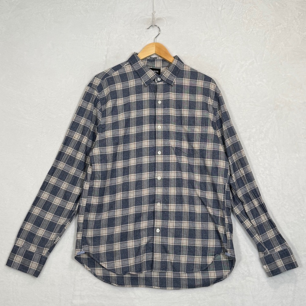 Bonobos Blue Plaid Flannel Slim Fit Shirt XL